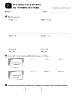 8 Multiplicaci&oacute;n y divisi&oacute;n de n&uacute;meros decimales
