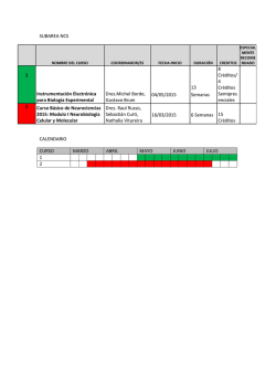 Calendario de cursos