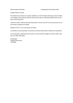Se&ntilde;ores padres de familia Cochabamba 19 de Febrero 2015