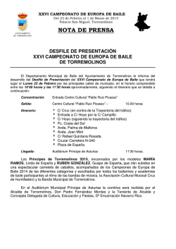 2015 Convocator&iacute;a desfile de presentaci&oacute;n LUNES