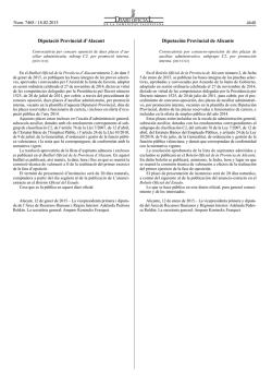 Convocat&ograve;ria per concurs oposici&oacute; de dues places d`auxiliar