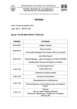 ASC INICTEL-UNI Fecha: Viernes 06 de Marzo 2015 El viernes 06