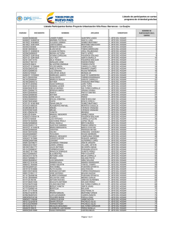 Listado participantes proyecto Urbanizaci&oacute;n Villa Rosa Barrancas