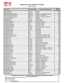 PRODUCTOS LINEA GEN&Eacute;RICOS PASTEUR PRODUCTOS