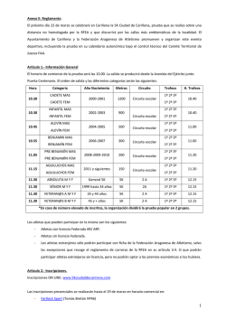 Reglamento 5K Ciudad de Cari&ntilde;ena 2015