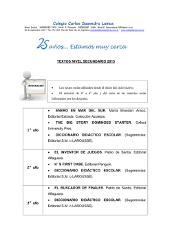 Libros de Texto 2015 (Secundaria) - colegiolamas.com.ar | Colegio