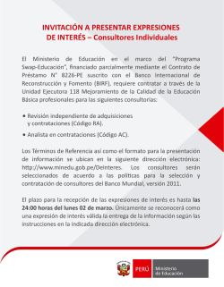 Expresiones de Interes - Ministerio de Educaci&oacute;n del Per&uacute;