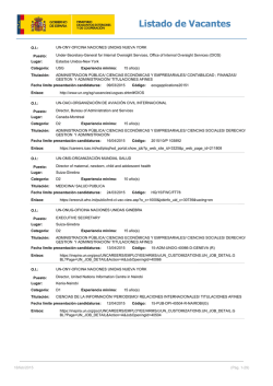 Listado de Vacantes - Ministerio de Asuntos Exteriores y de