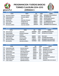 Horarios - Prodefut Soccer
