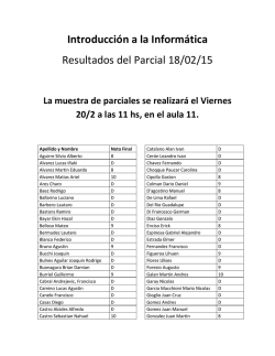 Introducci&oacute;n a la Inform&aacute;tica Resultados del Parcial 18/02/15