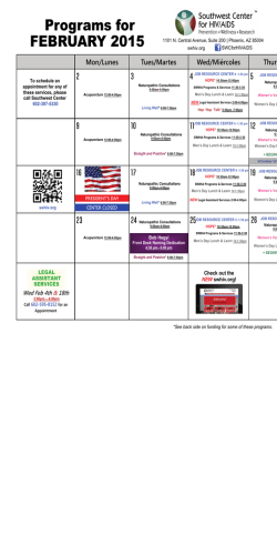 calendar - Southwest Center for HIV/AIDS