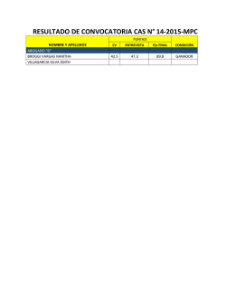 Resultados Finales CAS 14-2015-MPC