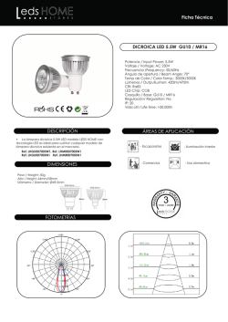 DESCRIPCI&Oacute;N &Aacute;REAS DE APLICACI&Oacute;N DICROICA LED 5.5W