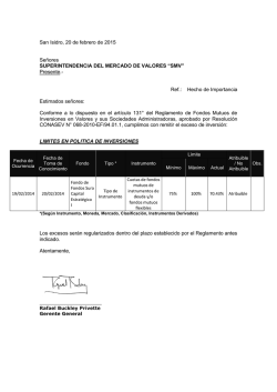 San Isidro, 20 de febrero de 2015 Se&ntilde;ores