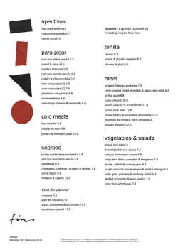 aperitivos para picar cold meats seafood tortilla meat