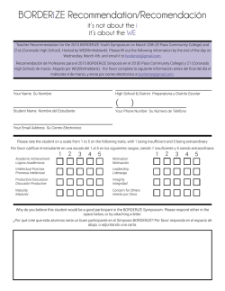 BORDERiZE Recommendation/Recomendaci&oacute;n