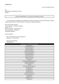 ALICORP S.A.A. Lunes, 16 de Febrero de 2015 Sres