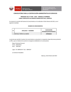 Convocatoria CAS N&deg; 0043-2015 Resultados Conocimiento