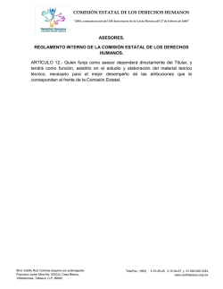 atribuciones de los asesores - Comisi&oacute;n Estatal de Derechos