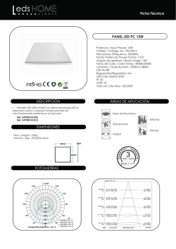 DESCRIPCI&Oacute;N &Aacute;REAS DE APLICACI&Oacute;N PANEL LED PC 15W