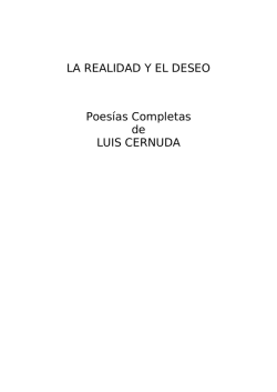 La realidad y el deseo de Luis Cernuda
