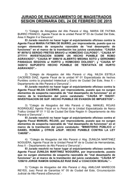 Resoluciones Tomadas en la Sesi&oacute;n Ordinaria del d&iacute;a martes 24 de
