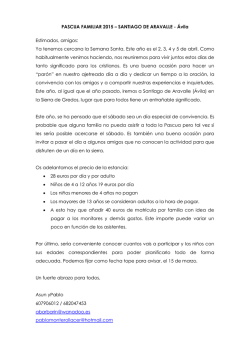 PASCUA FAMILIAR en Santiago de Aravalle (&Aacute;vila)