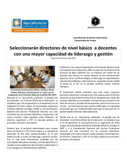 Nota Completa - Secretar&iacute;a de Educaci&oacute;n P&uacute;blica Baja California Sur