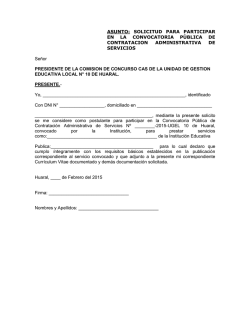 SOLICITUD PARA PARTICIPAR EN LA CONVOCATORIA