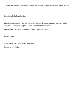 programaci&oacute;n - Avivamiento