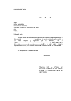 (HOJA MEMBRETADA) Lima, &hellip;&hellip; de &hellip;&hellip;.. de &hellip;&hellip;.. Se&ntilde;or NORIJI
