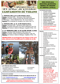 Campamento Julio 2&ordf; Quincena 2015