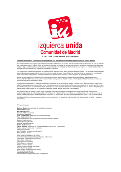 Manifiesto | LGM: Luis Gana Madrid, para la gente