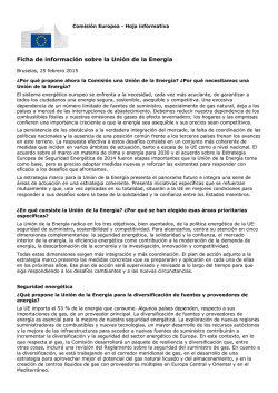 Ficha de informaci&oacute;n sobre la Uni&oacute;n de la Energ&iacute;a