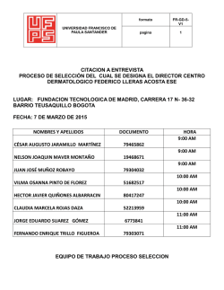 CITACION A ENTREVISTA PROCESO DE SELECCI&Oacute;N DEL CUAL