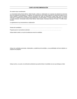 CARTA DE RECOMENDACI&Oacute;N - Universidad Andina Sim&oacute;n Bol&iacute;var