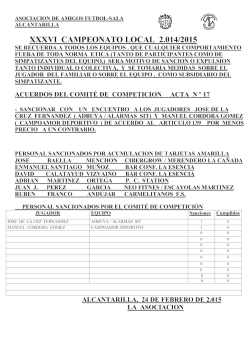 acuerdos del comit&eacute; de competicion acta n &ordm; 17