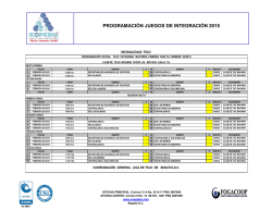 PROGRAMACI&Oacute;N JUEGOS DE INTEGRACI&Oacute;N 2015