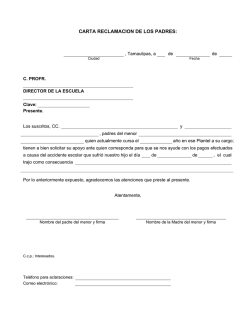 CARTA RECLAMACION DE LOS PADRES: