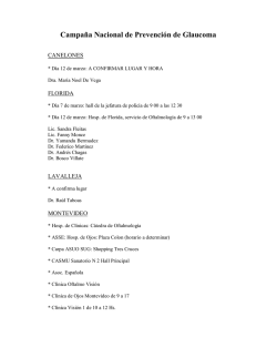 Campa&ntilde;a Nacional de Prevenci&oacute;n de Glaucoma