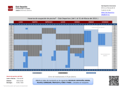 Horarios de ocupaci&oacute;n de piscina* - Club Deportivo