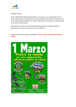 Estimadas familias, Desde la AMPA del IES Manuel Fraga Iribarne