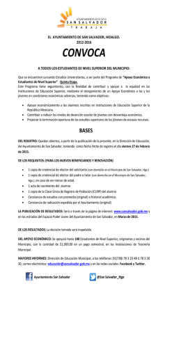 CONVOCA - Ayuntamiento San Salvador Hidalgo 2012-2016