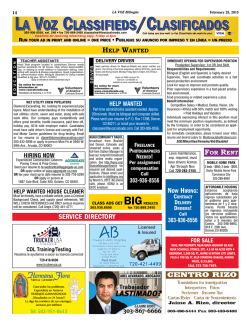 Classifieds - La Voz Biling&uuml;e