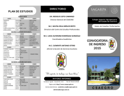 CONVOCATORIA DE INGRESO 2015 C S A E G R O