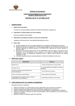 PROCESO CAS N&deg; 67 -2015-MML-GA-SP