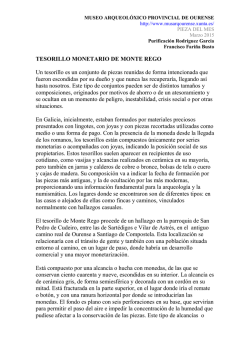 TESORILLO MONETARIO DE MONTE REGO Un tesorillo es un