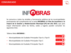 Talleres para el cumplimiento de la meta INFOBRAS 2015