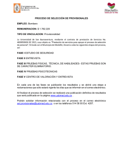 Proceso de Selecci&oacute;n de Provisionales.