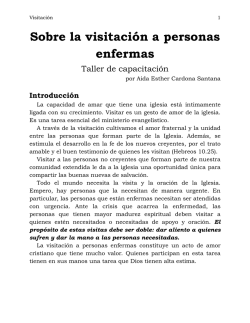 Sobre la visitaci&oacute;n a personas enfermas